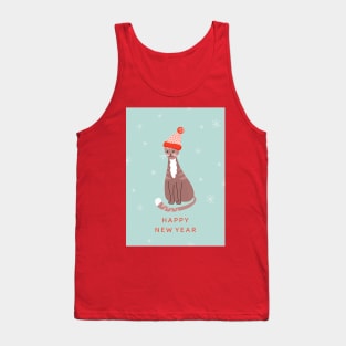 Happy New Year print Tank Top